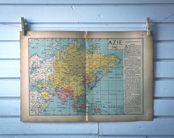 1941 Vintage Map of Asia
