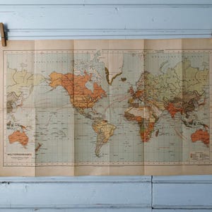 1900s Vintage World Map