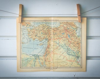 1956 Vintage Near East Map