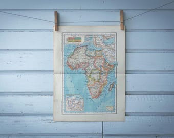 1937 Vintage Map of Africa