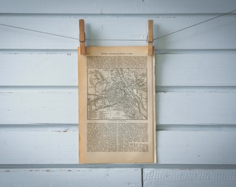 1890 Vintage Map of Warsaw