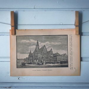 1892 Vintage Wrocław Lithograph Illustration