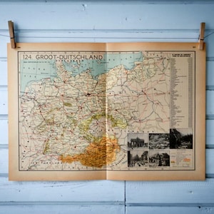 1941 Vintage Landkarte von Deutschland