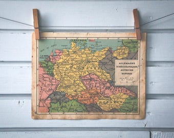 1936 Vintage Map of Central Europe