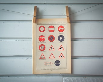 1935 Vintage Traffic Signs Illustration