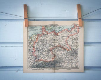 1893 Vintage Map of Germany
