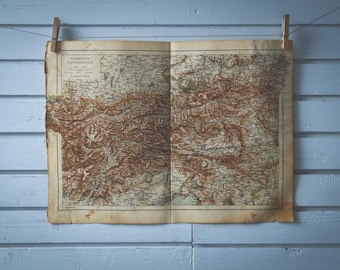 1904 Vintage West Austria Map