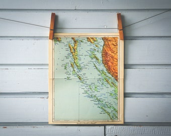 1961 Vintage North Adriatic Islands Map