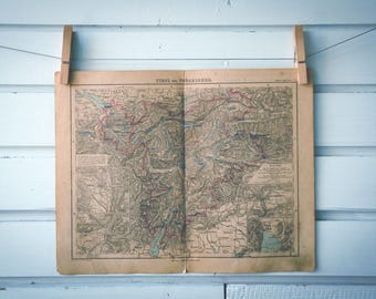 1886 Vintage Map of Tyrol & Voralberg