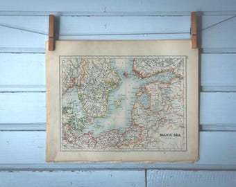 1892 Vintage Baltic Sea Map