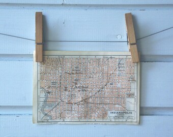 1909 Vintage Map of Indianapolis