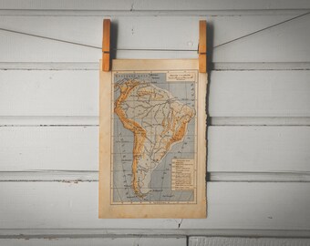 1916 Vintage South America Map
