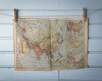 1900s Vintage Map of Asia