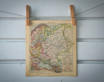 1929 Vintage Map of Russia