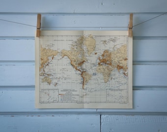 1907 Vintage World Seismology Map