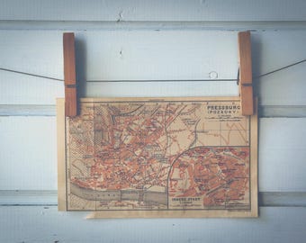 1911 Vintage Bratislava Map