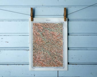 1971 Vintage Višegrad & Surroundings Map