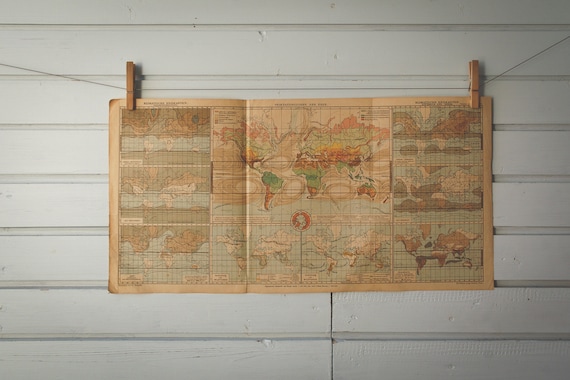 1900s Vintage World Map