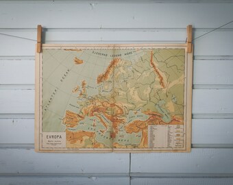 1912 Vintage Map of Europe