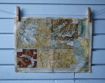 1930s Vintage Introduction to Cartography Atlas page