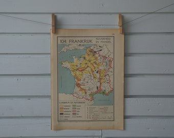 1941 Vintage Map of France