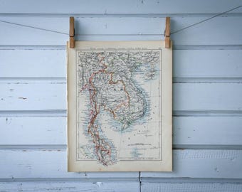 1904 Vintage Indochina Map