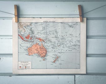 1924 Vintage Oceania Map
