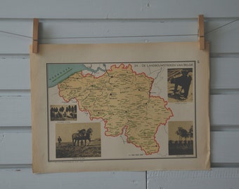 1941 Vintage Belgium Map