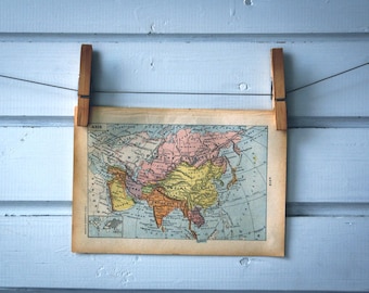 1922 Vintage Map of Asia
