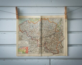 1936 Vintage Map of Belgium