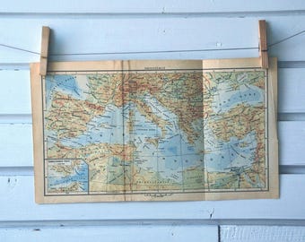 1956 Vintage Mediterranean Map