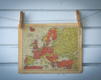 1950 Vintage Map of Europe