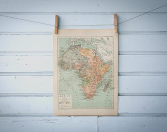 1937 Vintage Map of Africa