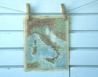 1951 Vintage Map of Italy