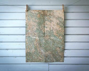 1930s Vintage Central Montenegro Map