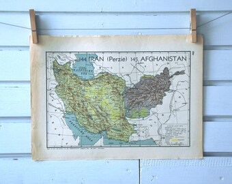 1941 Vintage Map of Iran