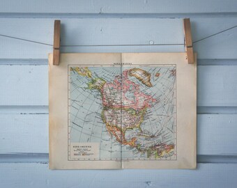 1932 Vintage North America Map