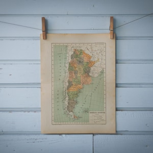 Carte vintage de l'Argentine de 1937