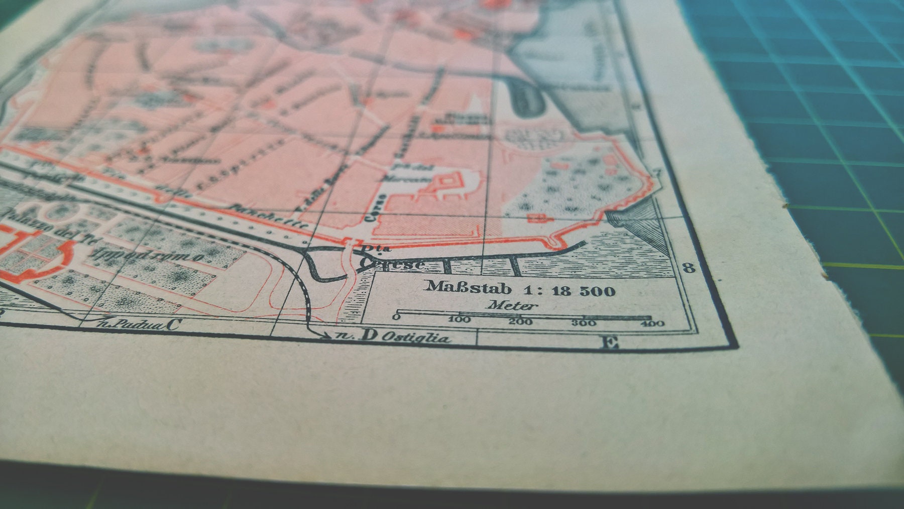 1892 Vintage Map of Mantua