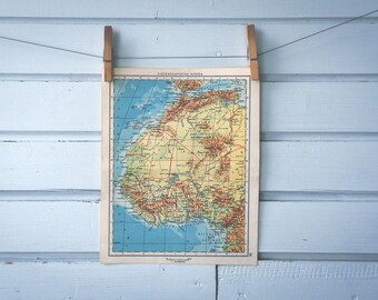 1965 Vintage Northwest Africa Map