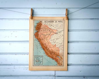 1941 Vintage Peru Map