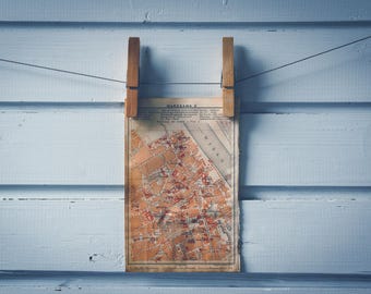 1912 Vintage Map of Warsaw