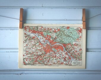 1925 Vintage Map of Dresden