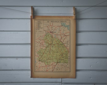 1941 Vintage Map of Drenthe Province of the Netherlands