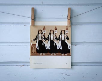 1966 Vintage Montenegro Folk Costume Illustration