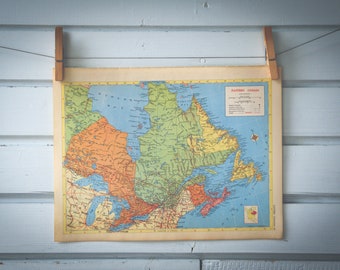 1958 Vintage East Canada Map