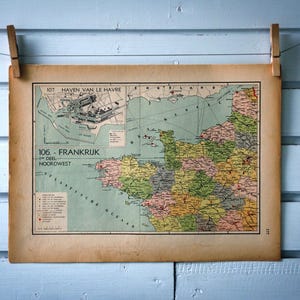 Mapa antiguo del oeste de Francia de 1941