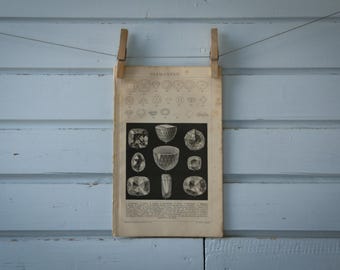 1887 Vintage Diamonds Lithograph Illustration