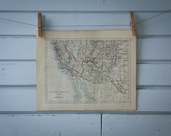 1901 Vintage Southwest USA Map