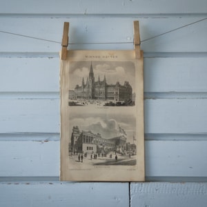 1887 Vintage Viennese Architecture Lithograph Illustration